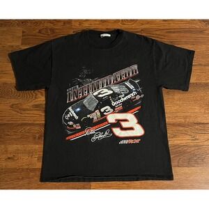 Dale Earnhardt The Intimidator NASCAR T-Shirt Mens Black Vintage